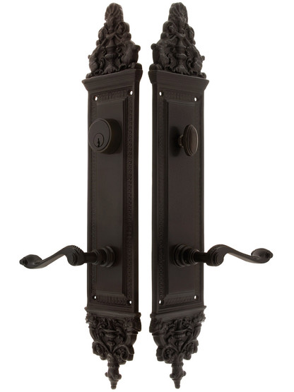 18 inch Apollo Single Cylinder Entry Set with Fairport Lever Handles In Oil-Rubbed Bronze